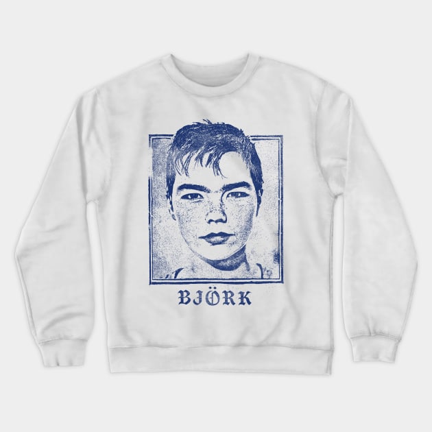 Bjork / Vintage Look Fan Art Design Crewneck Sweatshirt by DankFutura